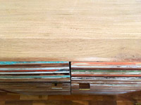 Schrank aus recycelten Schiffsteakholz